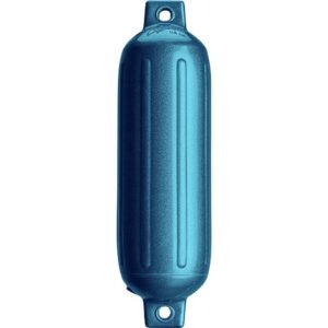Image 1: Polyform G-3 Twin Eye Fender 5.5" x 19" - Metallic Blue