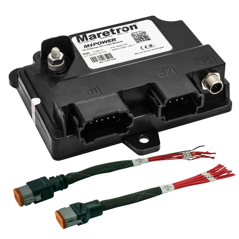 Image 1: Maretron MPower 12 Channel DC Load Module NMEA 2K w/12" Pigtail Adapter Cable for J1 & J2 Connectors