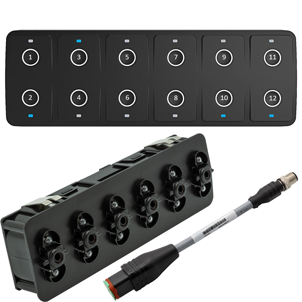 Image 1: Maretron CKM12 Keypad w/CKM to NMEA 2000&reg; Adapter Cable - 0.2M (Horizontal Orientation)