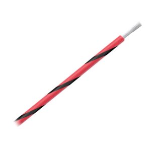 Image 1: Pacer 14 AWG Gauge Striped Marine Wire 500' Spool - Red w/Black Stripe