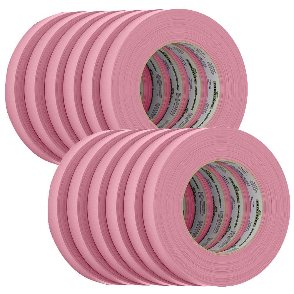 Image 1: FrogTape CP 325 Medium-High Adhesion Masking Tape - 18MM x 55M x 12-Pack - Pink - Rated f/325°F