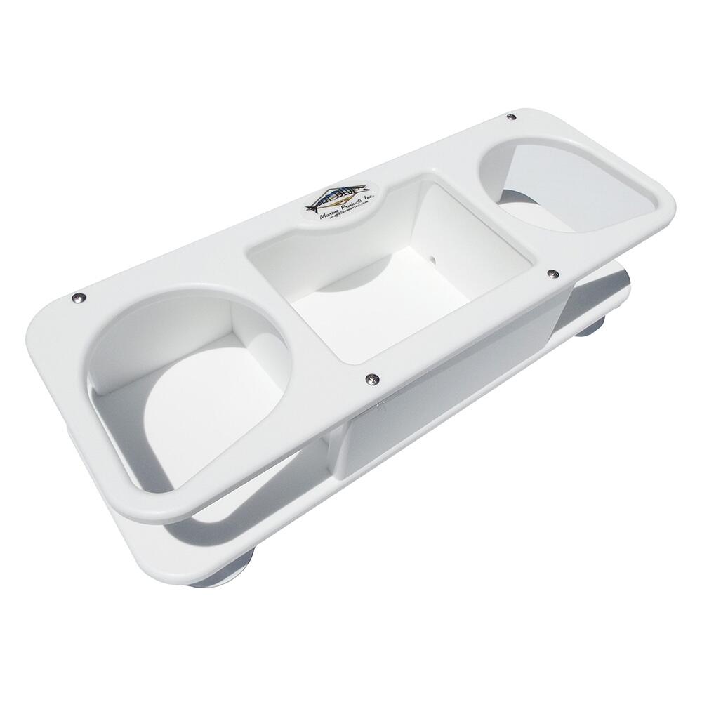Image 1: Deep Blue Marine MB-2 Double Cup Holder w/Suction Cups