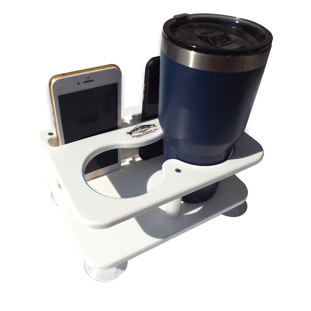 Image 1: Deep Blue Marine Double Drink/Binocular/2 Cell Phones w/Suction Cups