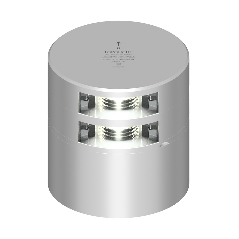 Image 1: Lopolight Double Stern Light - 2nm w/Connector & Alu-Base - Silver