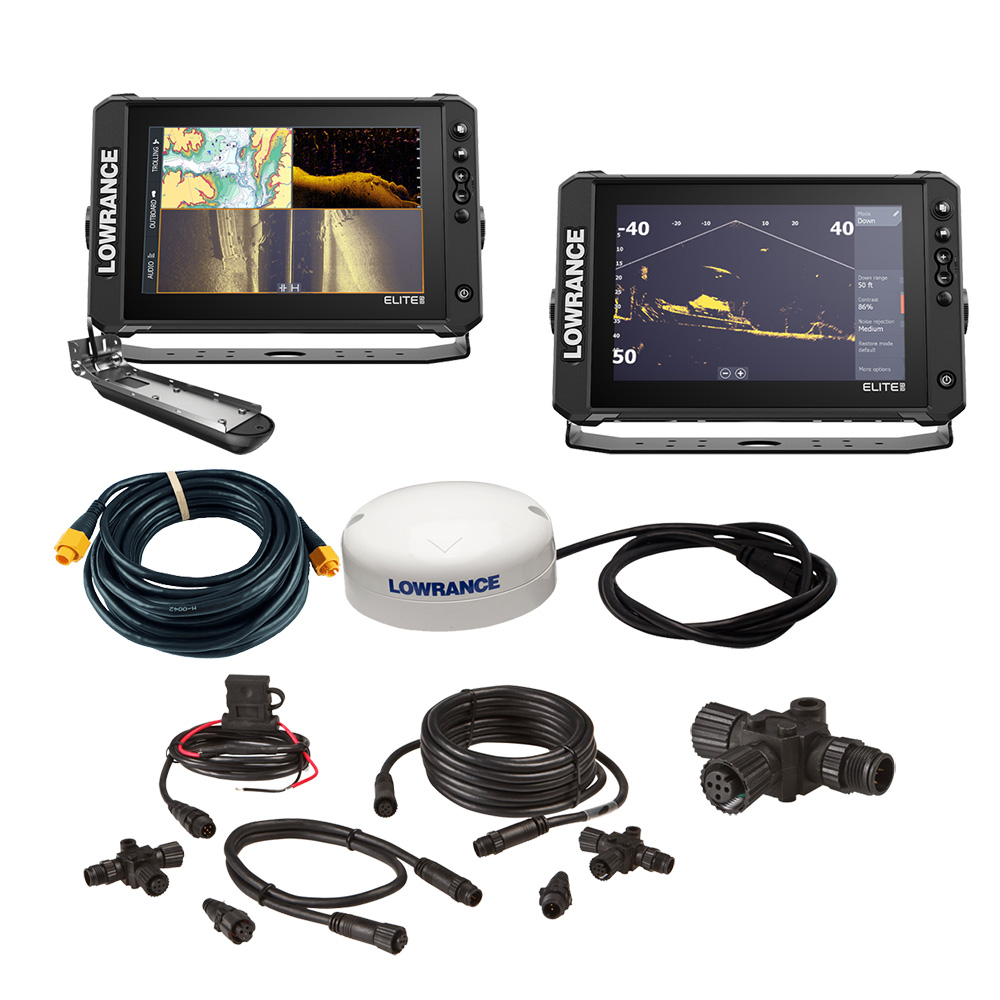 Image 1: Lowrance Elite™ FS 10 BOAT in A BOX w/Active Imaging 3-in-1 - 2 Displays, TD, GPS Antenna, Starter Kit, 25' Ethernet Cable