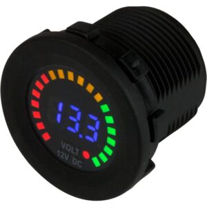Image 1: Sea-Dog Rainbow Display Digital Voltmeter - Injection Molded Nylon - 5V-15VDC