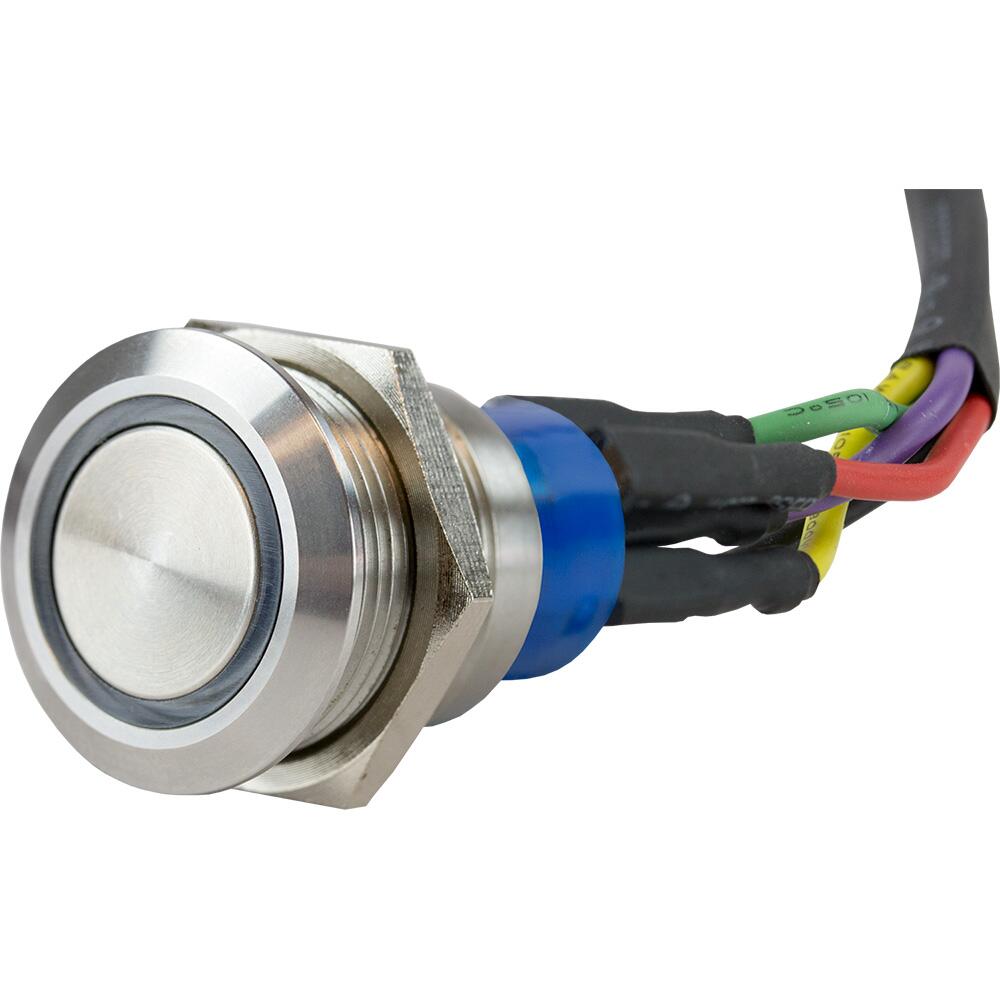 Image 1: Sea-Dog LED Push Button On/Off Switch - Formed 304 Stainless Steel