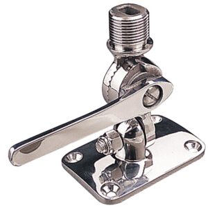 Image 1: Sea-Dog Adjustable Antenna Base - Deck Mount - Investment Cast 316 Stainless Steel