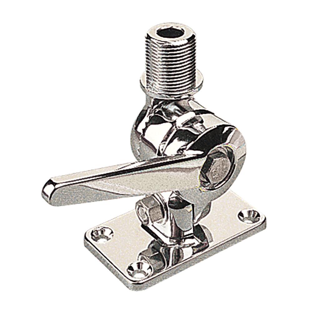Image 1: Sea-Dog Adjustable Antenna Base - Die Cast Zinc Chrome Plated
