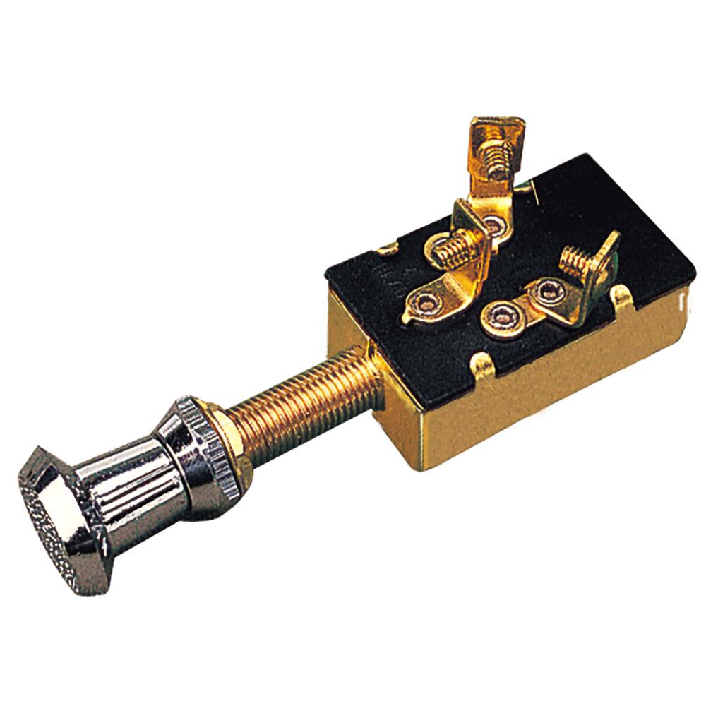 Image 1: Sea-Dog 3 Position 1 Circuit Push-Pull Switch - Stamped Brass