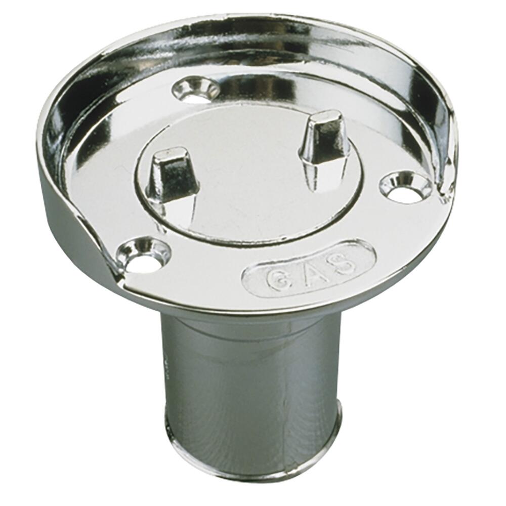 Image 1: Sea-Dog Hose Deck Fill w/Splash Guard - Die Cast Zinc Chrome Plated
