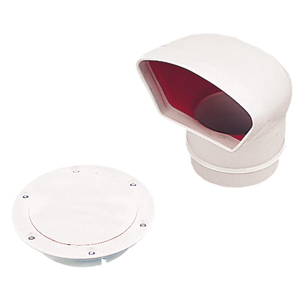 Image 1: Sea-Dog Low Profile Cowl Vent/Snap-On Deck Plate - Dip Molded PVC