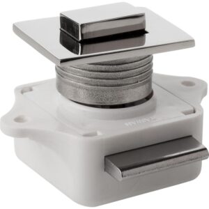 Image 1: Sea-Dog Push Button Rim Latch - Square - Stainless Steel/Plastic Housing
