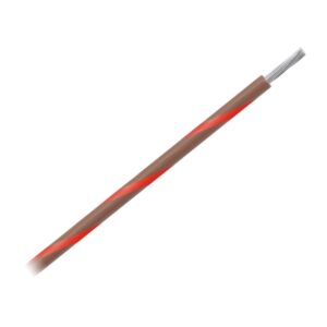 Image 1: Pacer 14 AWG Gauge Striped Marine Wire 500' Spool - Brown w/Red Stripe