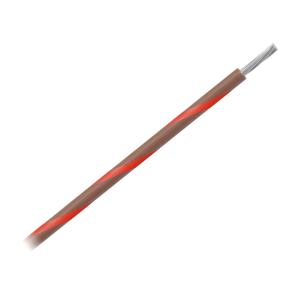 Image 1: Pacer 14 AWG Gauge Striped Marine Wire 500' Spool - Brown w/Red Stripe