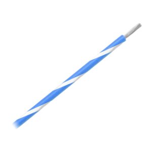 Image 1: Pacer 14 AWG Gauge Striped Marine Wire 500' Spool - Blue w/White Stripe