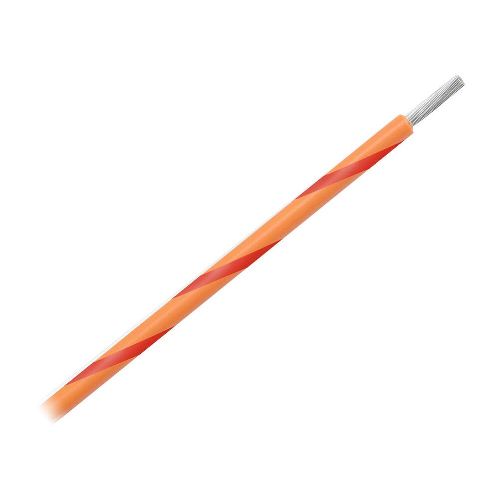 Image 1: Pacer 14 AWG Gauge Striped Marine Wire 500' Spool - Orange w/Red Stripe