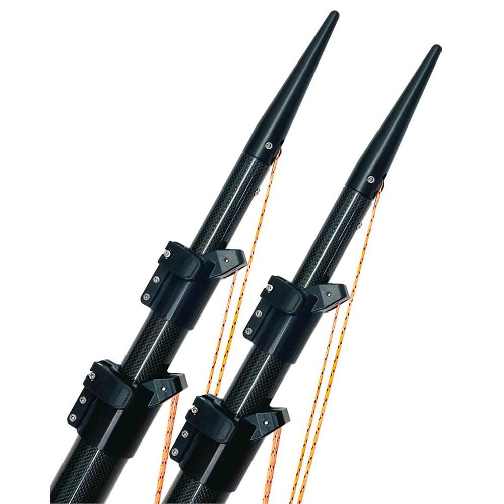 Image 1: Lee's Ultima 20' Carbon Fiber Telescoping Outriggers Internally Rigged Self-Stowing Adj. Rigging