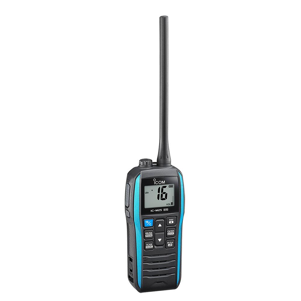 Image 1: Icom M25 EVO Handheld VHF Radio - Blue