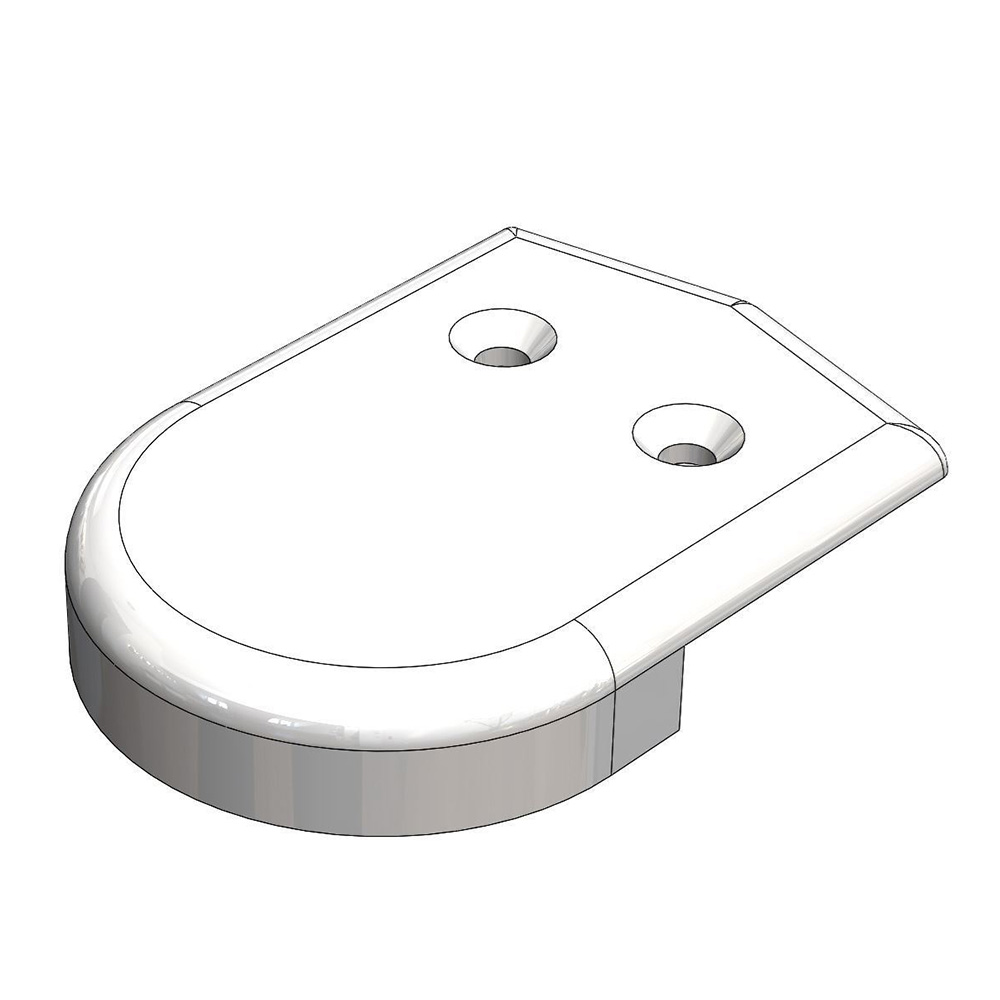 Image 1: TACO 2" Rub Rail End Cap - White