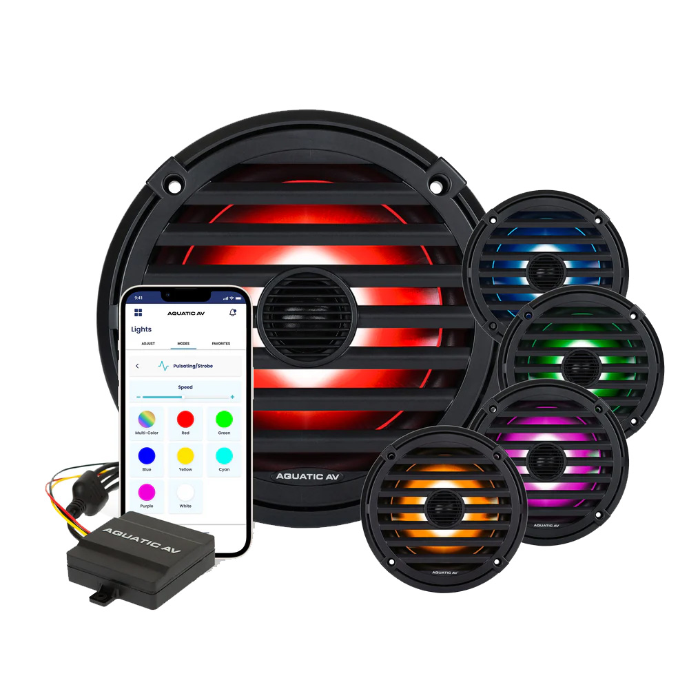 Image 2: Aquatic AV ELITE 6.5" RGB Speakers - Black - Pair