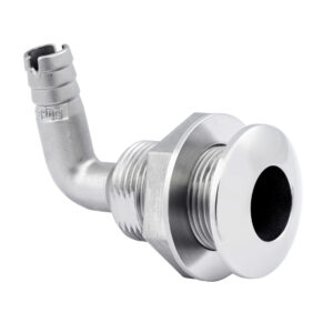 Image 1: Whitecap 1-1/2" Duplex Stainless Steel 90 Degree Thru-Hull Fitting