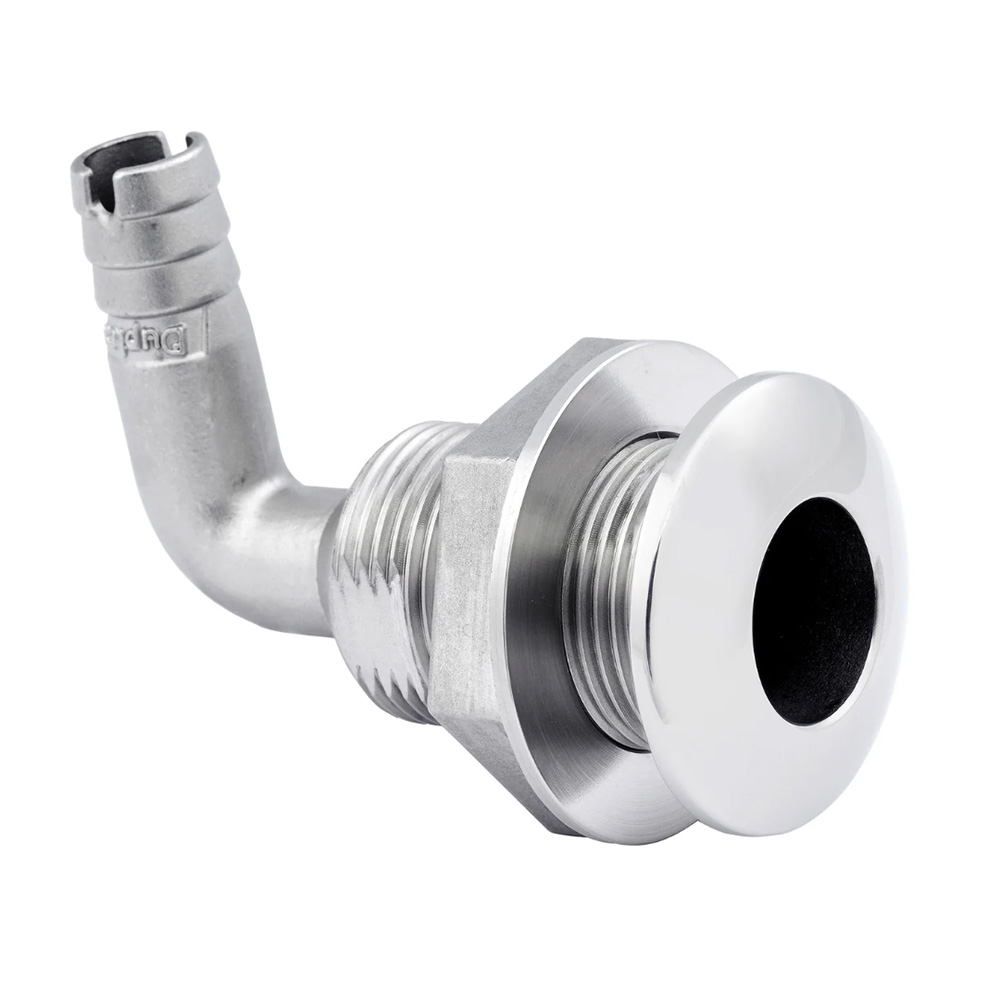 Image 1: Whitecap 1-1/2" Duplex Stainless Steel 90 Degree Thru-Hull Fitting
