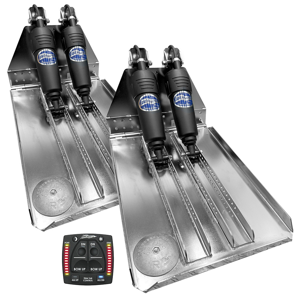 Image 1: Bennett Marine BOLT 14x23 Dual Electric Trim Tab System w/One Box Indication Unit
