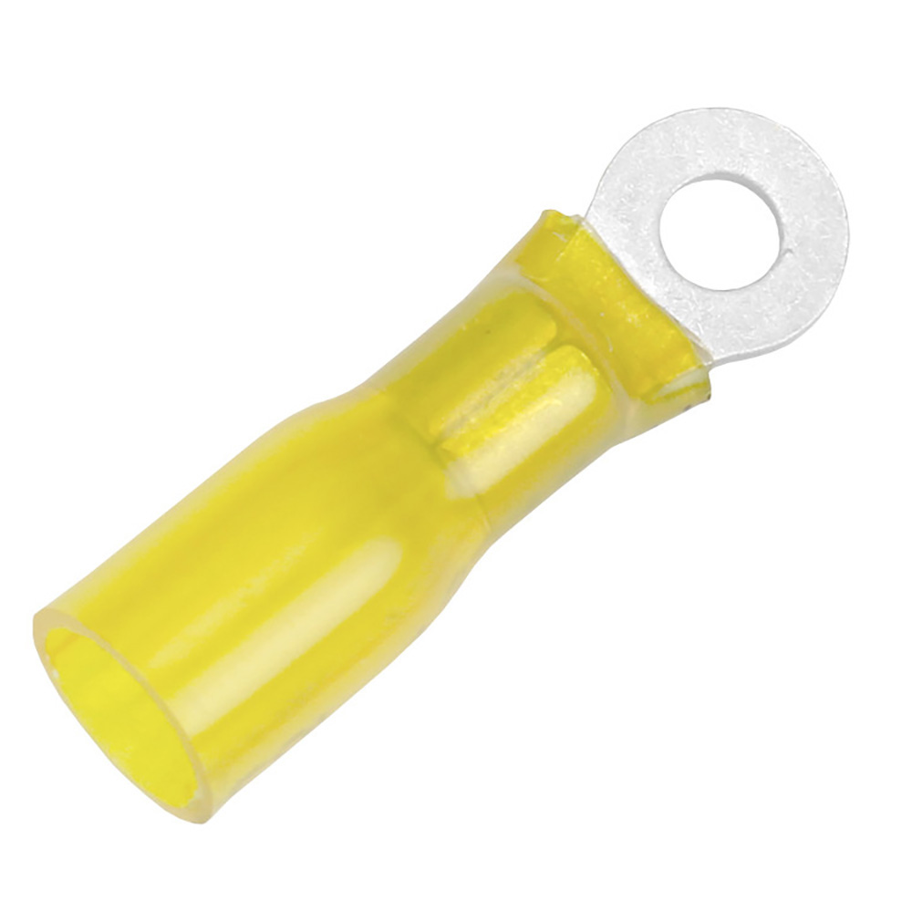 Image 1: Pacer 12-10 AWG Heat Shrink Ring Terminal - #10 Stud Size - 100 Pack