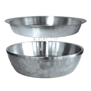 Image 1: Toadfish Seafood Bowl - 12" - Stainless Steel - 2 Layer Serving Bowl