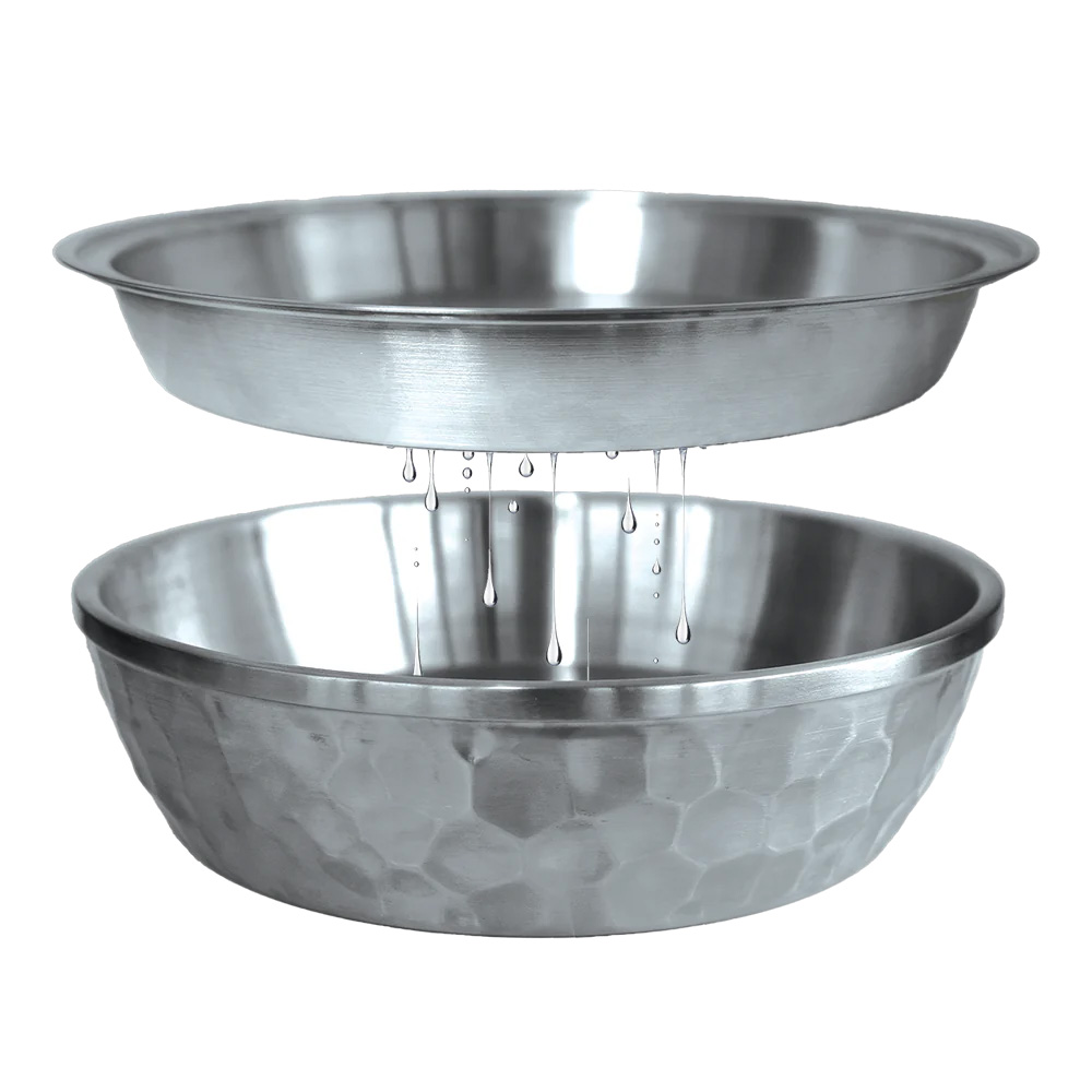 Image 1: Toadfish Seafood Bowl - 12" - Stainless Steel - 2 Layer Serving Bowl