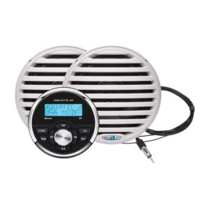 Image 1: Aquatic AV GP1 Gauge Stereo & Economy 6.5" Speakers - White (Pair)