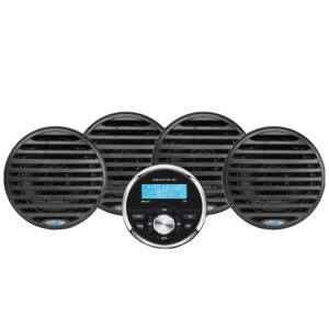 Image 1: Aquatic AV Economy Gauge Stereo/Speakers Kit - Black