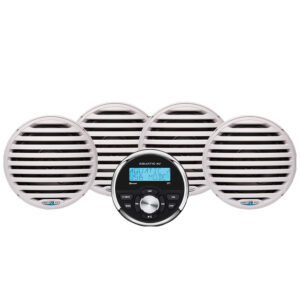Image 1: Aquatic AV Economy Gauge Stereo/Speakers Kit - White