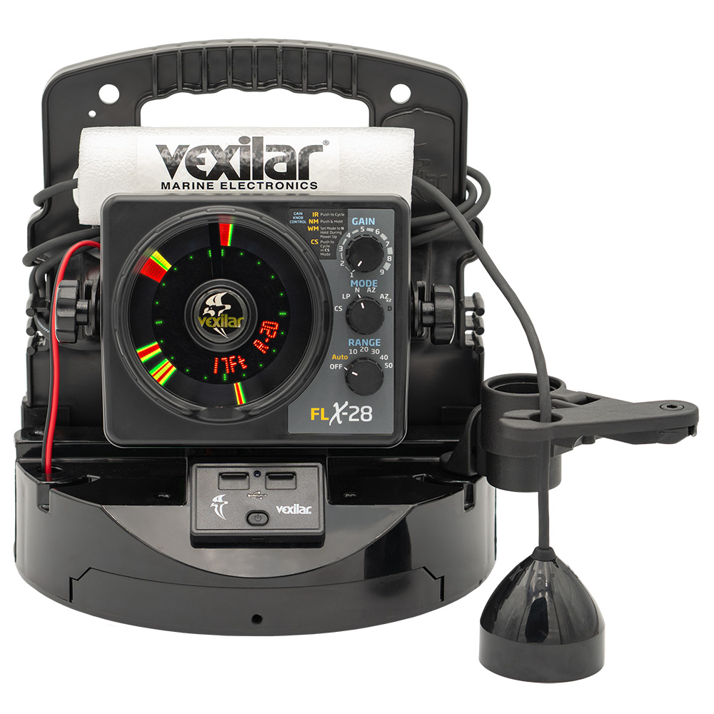 Image 1: Vexilar FLX-28 Pro Pack Elite Fishing System w/Pro View Ice-Ducer & Vexilar Lithium Battery