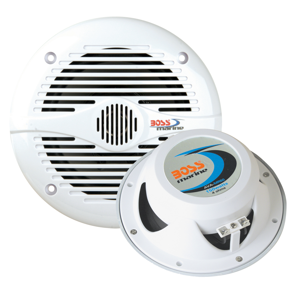 Image 1: Boss Audio MR50 5.25" Round Speakers - White - Pair