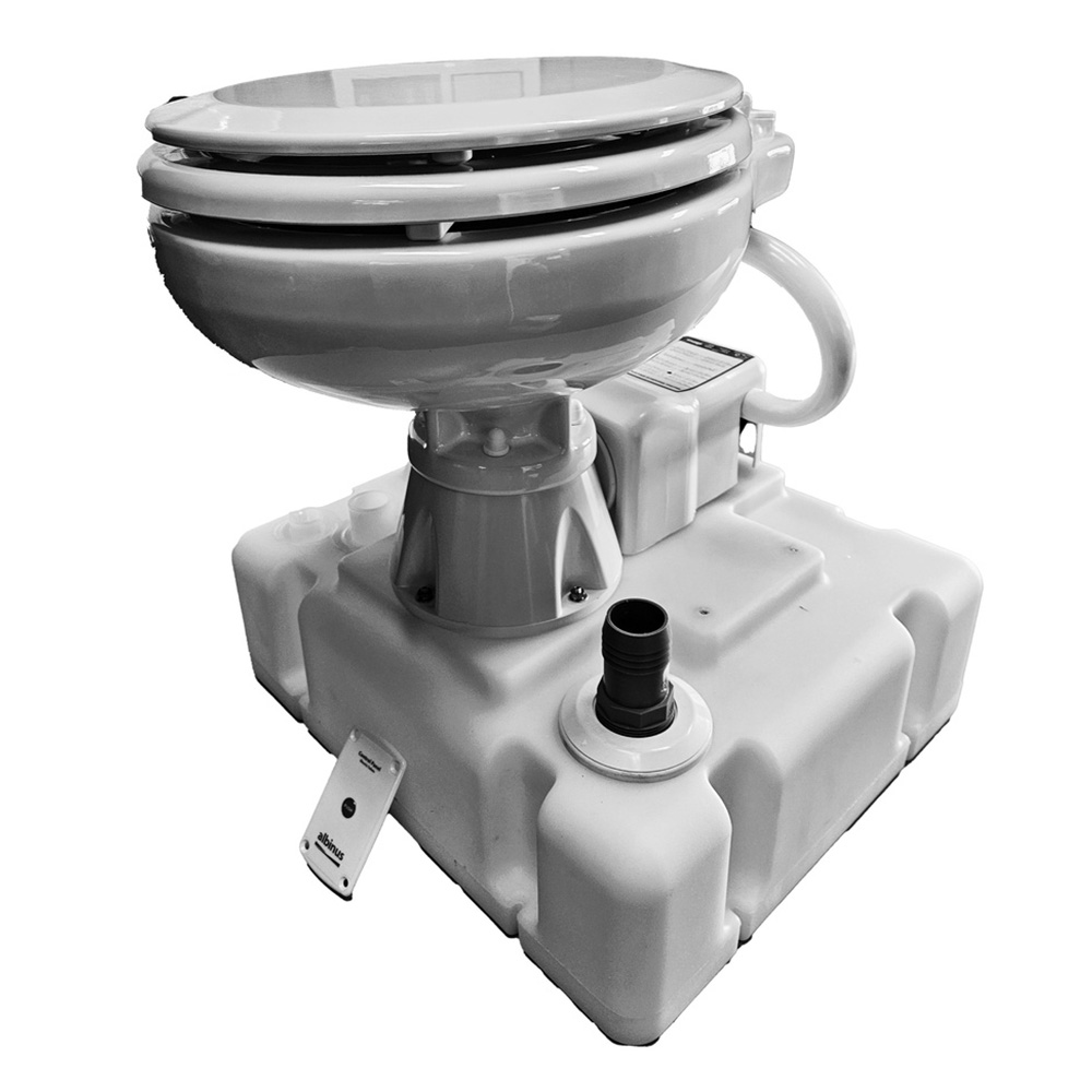 Image 1: Albin Group Voyager Electric Compact Toilet System w/Tank - 12V