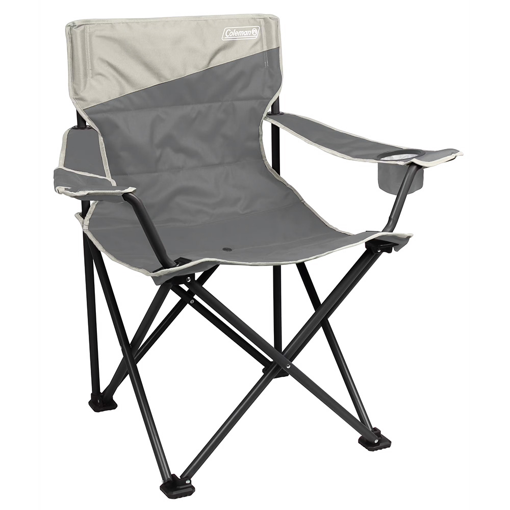 Image 1: Coleman Big & Tall Quad Camping Chair - Grey