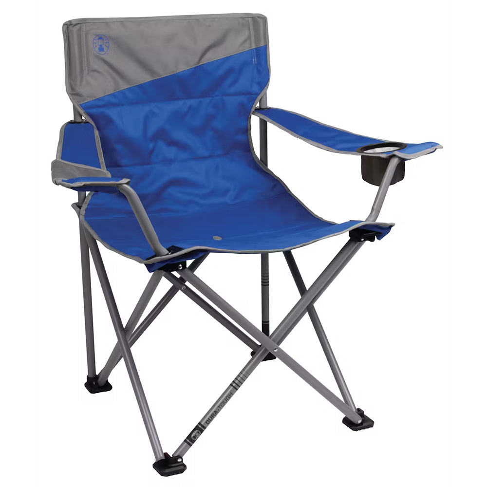 Image 1: Coleman Big & Tall Camping Chair - Blue