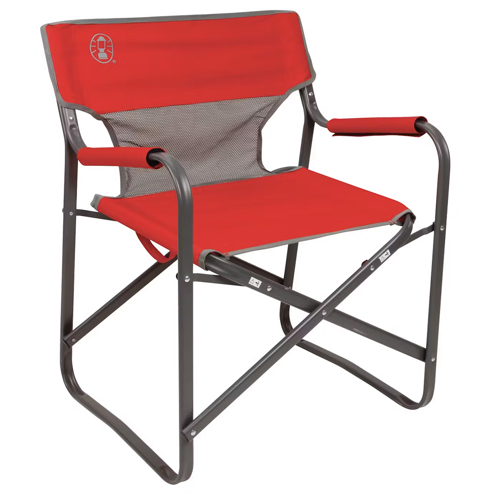 Image 1: Coleman Outpost™ Breeze Deck Chair - Red