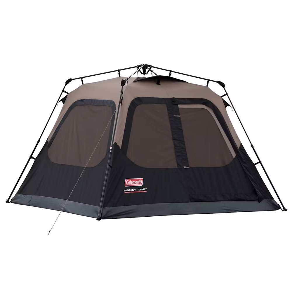 Image 1: Coleman 4-Person Cabin Camping Tent w/Instant Setup - Black