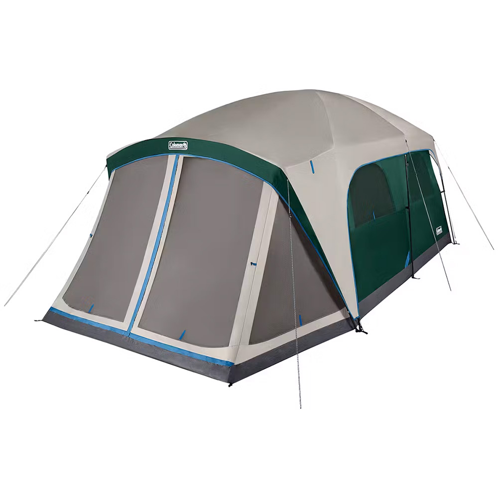 Image 1: Coleman 12-Person Skydome&trade; Camping Tent w/Screen Room - Evergreen