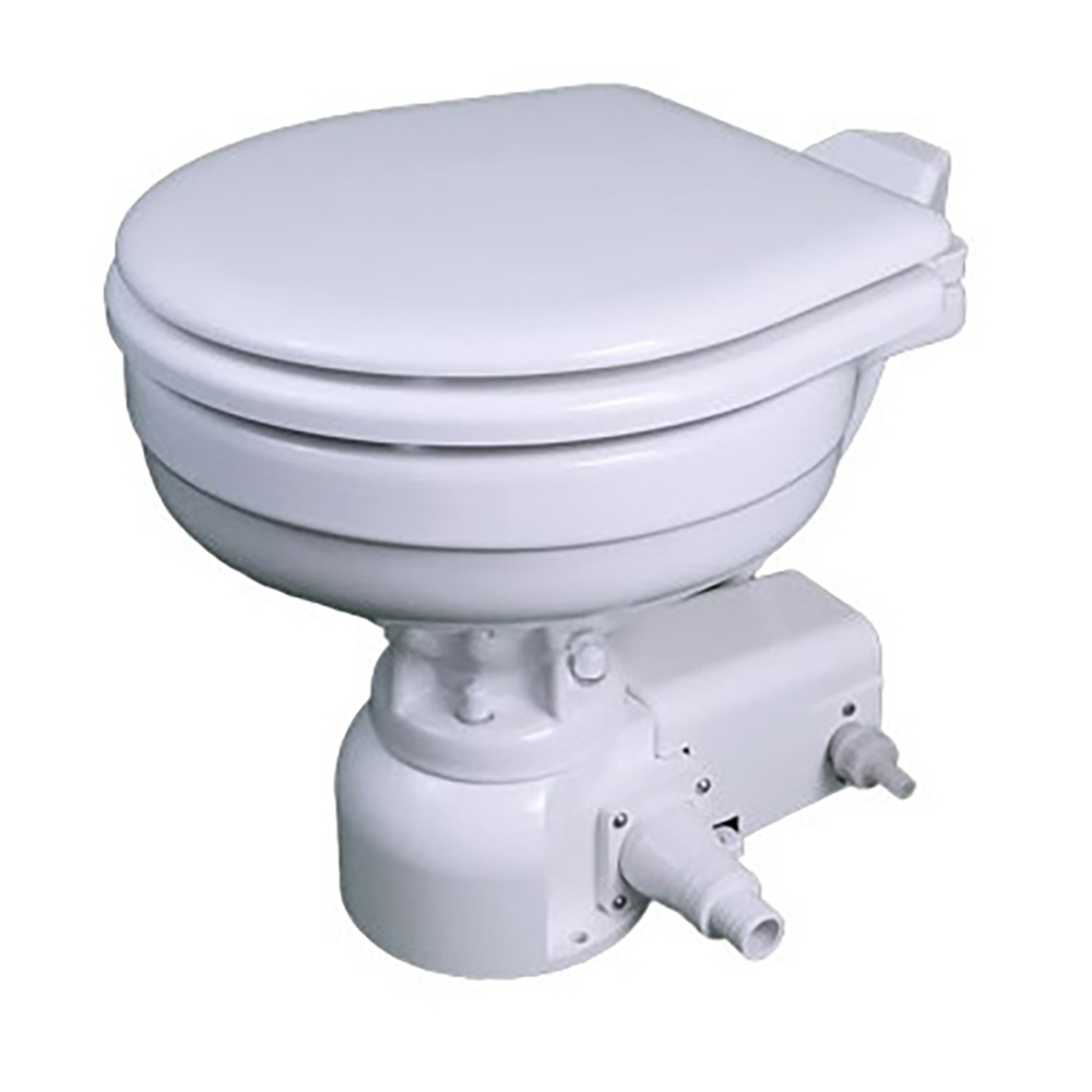 Image 1: Raritan Sea Era Marine Size Pressurized Freshwater Toilet w/Multifunction Panel - White - 12V