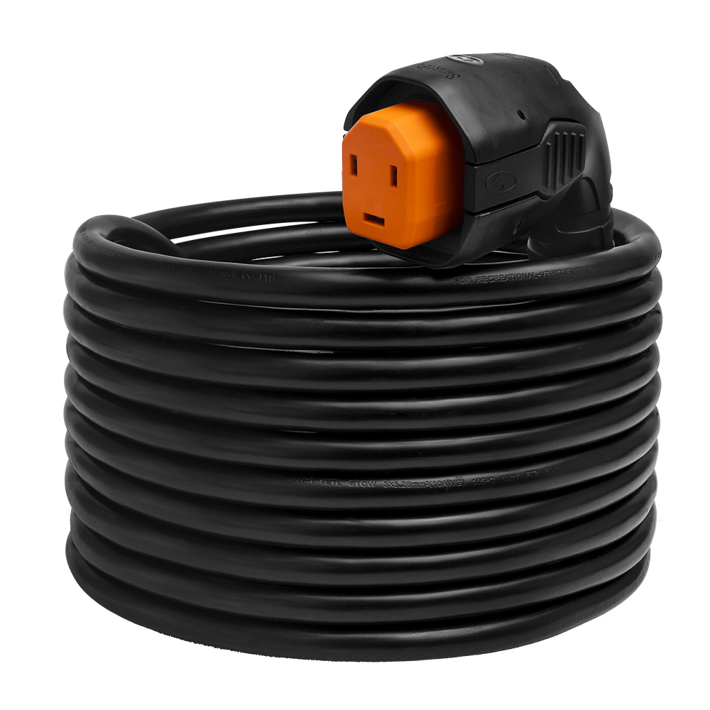 Image 1: SmartPlug 30 AMP Angled RV Dual Configuration Cordset - 30'