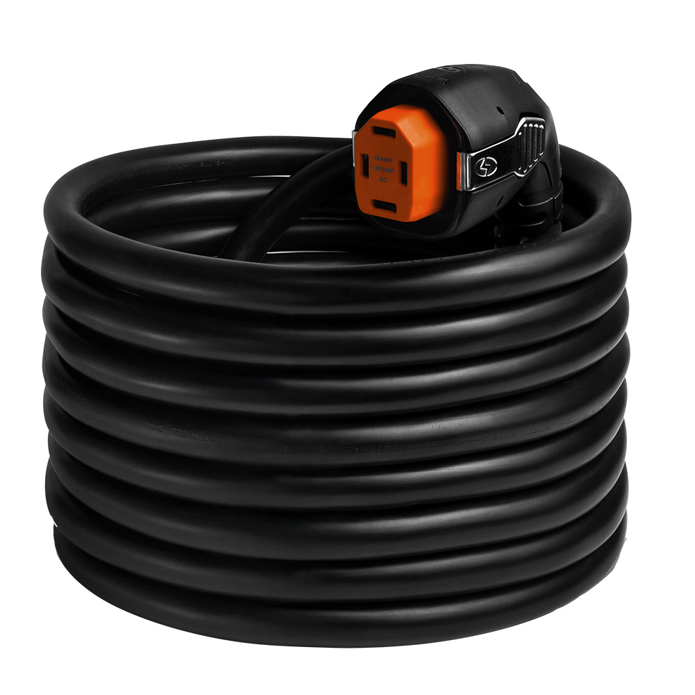 Image 1: SmartPlug 50 AMP Angled RV Dual Configuration Cordset - 30'