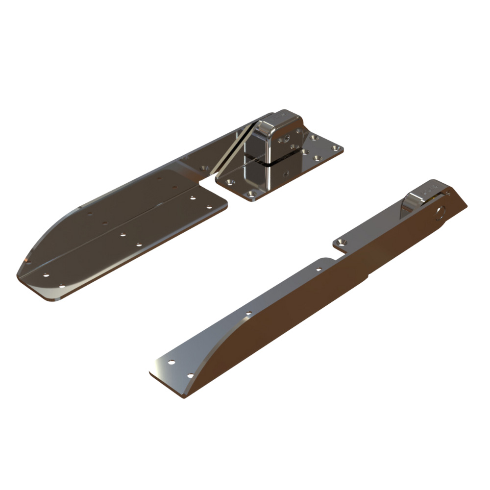 Image 1: TACO Command Ratchet Hinge - 18-1/2" - 316 Stainless Steel Polished w/Hard Stop