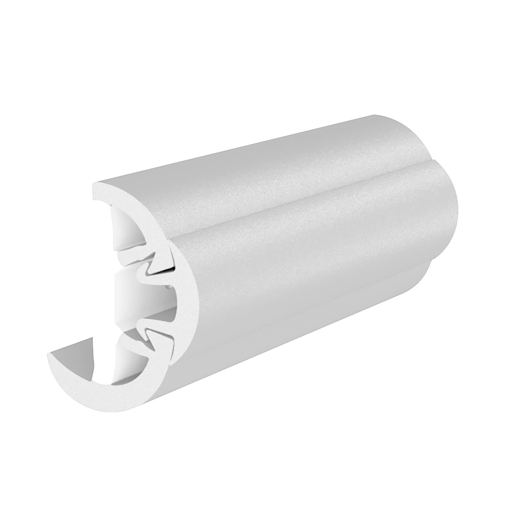 Image 1: TACO SuproFlex Rub Rail Kit w/Flex Vinyl Overlay Insert - 2"H x 1-1/4"W x 80'L - White w/White Insert