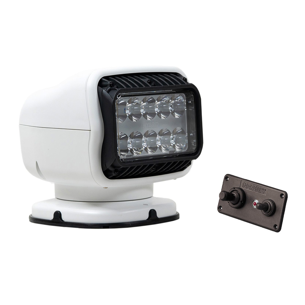 Image 1: Golight GT Series LED Hybrid Light Permanent Mount w/Hardwired Dash Mount Remote - 12V - White