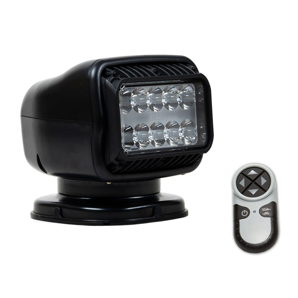 Image 1: Golight GT Series LED Hybrid Light Permanent Mount w/Hardwired Dash Mount Remote - 12V - Black