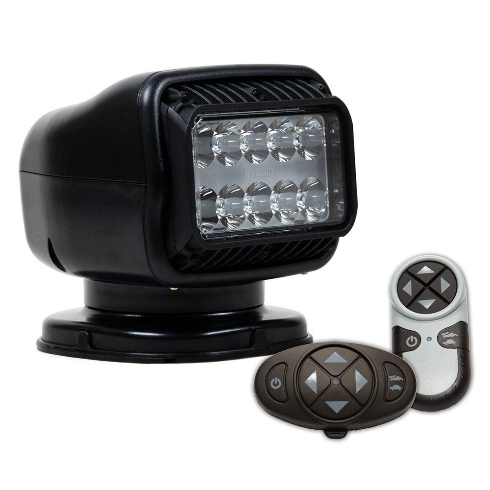 Image 1: Golight GT Series LED Hybrid Light Permanent Mount w/Handheld & Wireless Dash Mount Remotes - 12V - Black
